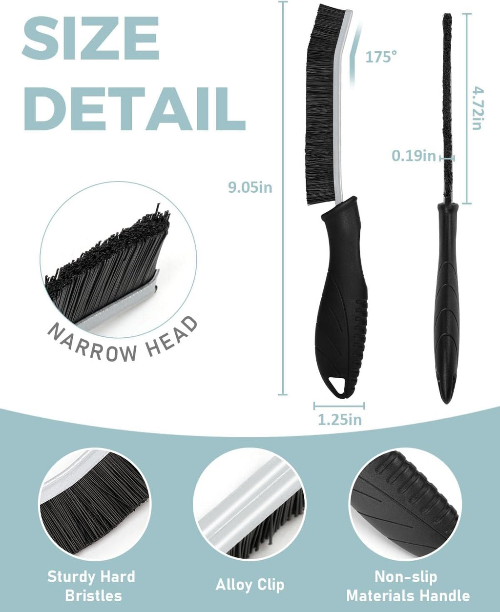 SXhyf Crevice Cleaning Brush - Grout Scrub Brush, House Cleaning Supplies, Gap Cleaning Tools, Home Essentials, Gifts for Women Men, Hard Bristle Crevice Cleaner Brush for Household Use, Bathroom