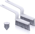 Lumkew Grout Cleaner Brush V Shape, Stiff Grout Cleaning Brushes for Tile Floor, Handheld Grout Scrub Brush Set for Shower, Bathroom, Kitchen, Household Use,2 pcs