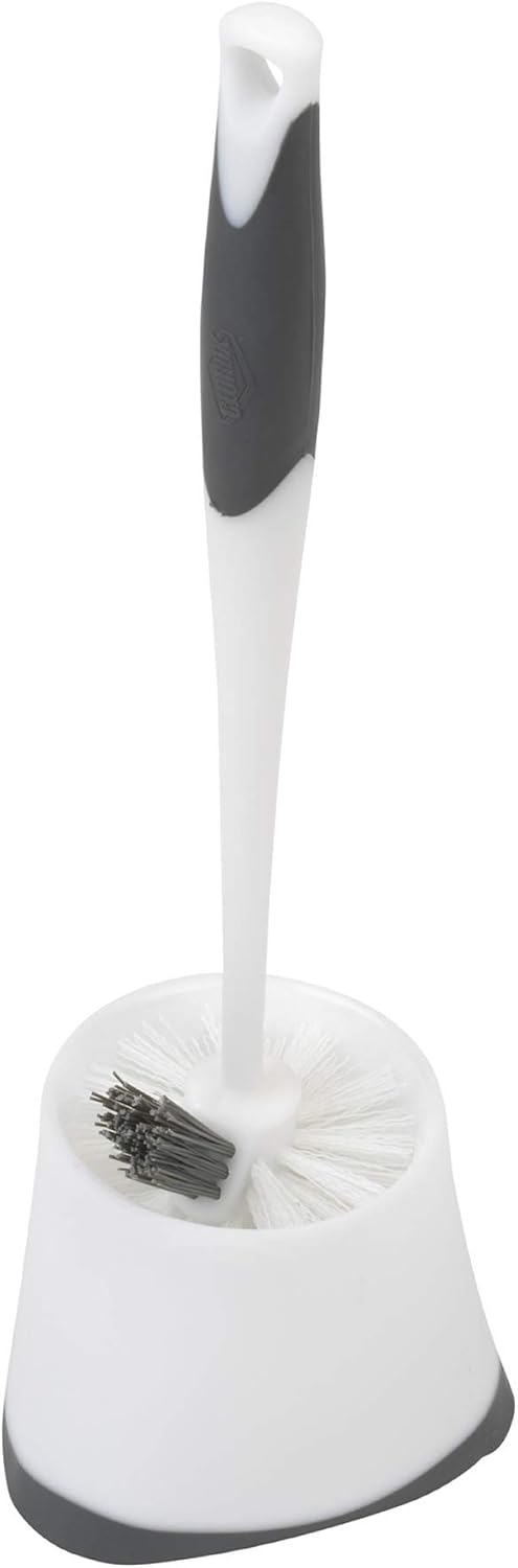 Clorox Under-Rim Toilet Bowl Brush with Corner Storage Caddy, 16 x 5 x 5.5 in