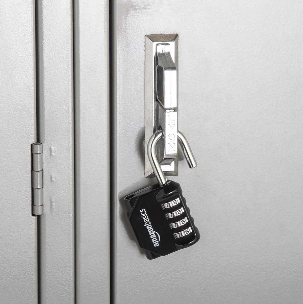 Amazon Basics 4-Digit Combination Lock, Black, 2-Pack