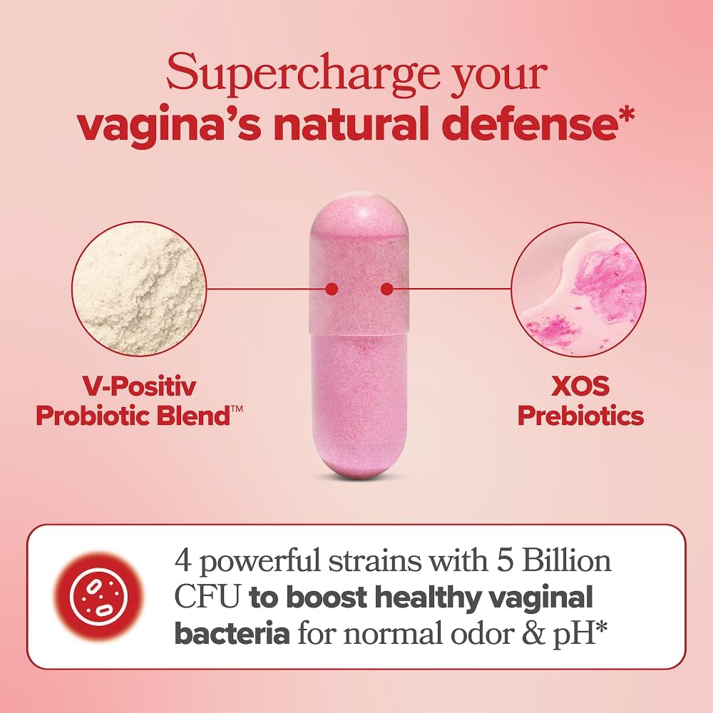 O Positiv URO Vaginal Probiotics for Women pH Balance with Prebiotics & Lactobacillus – Vaginal Health Supplement – Promote Healthy Vaginal Odor & Flora, 60 Count (Pack of 1), 1 Month Supply