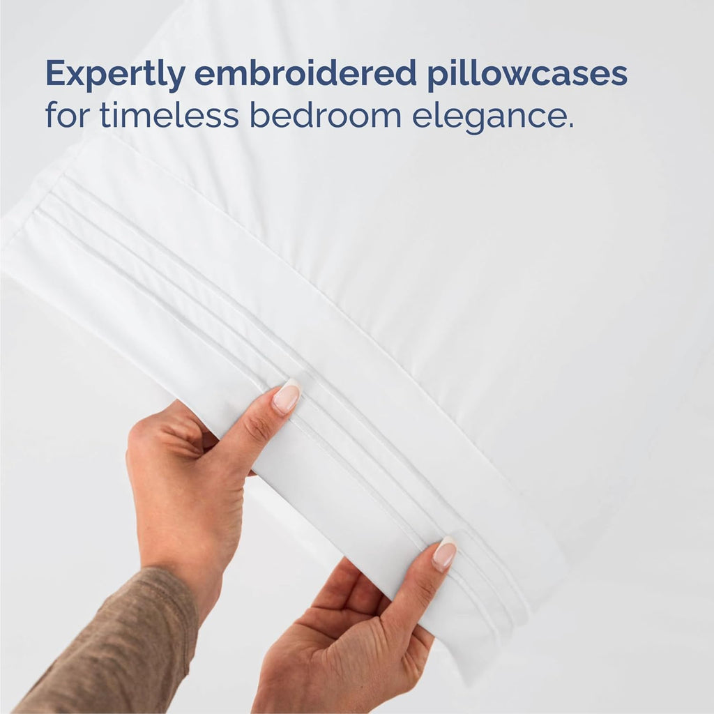 Queen Size 4 Piece Sheet Set - Comfy Breathable & Cooling Bed Sheets Set - Hotel Luxury Bedding for Women, Men, Kids, Teens, Boys & Girls - Deep Pockets, Ultra-Soft, Wrinkle Free - Oeko-Tex - White