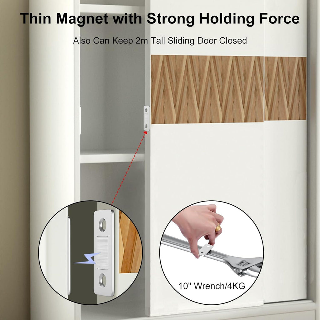 Cabinet Magnetic Catch Jiayi 4 Pack Ultra Thin Cabinet Door Magnetic Catch for Drawer Magnets Adhesive Cabinet Latch Magnetic Closures for Kitchen Closet Door Closing Magnetic Door Catch Closer