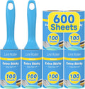 Swihauk 600 Sheets Extra Sticky Lint Rollers for Pet Hair, Easy Spiral Tear Lint Roller for Clothes with Ergonomic Handle, Multipurpose Lint Remover for Furniture, Carpet, Car Seat
