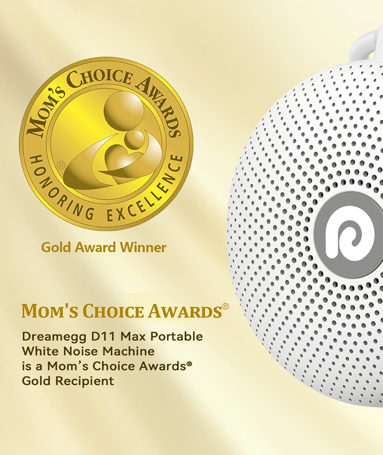 Dreamegg Portable Noise Machine for Baby Adult, Features Powerful Battery, 21 Soothing Sound, Noise Canceling for Office & Sleeping, Sound Therapy for Home, Travel, Registry Gift, Classic White