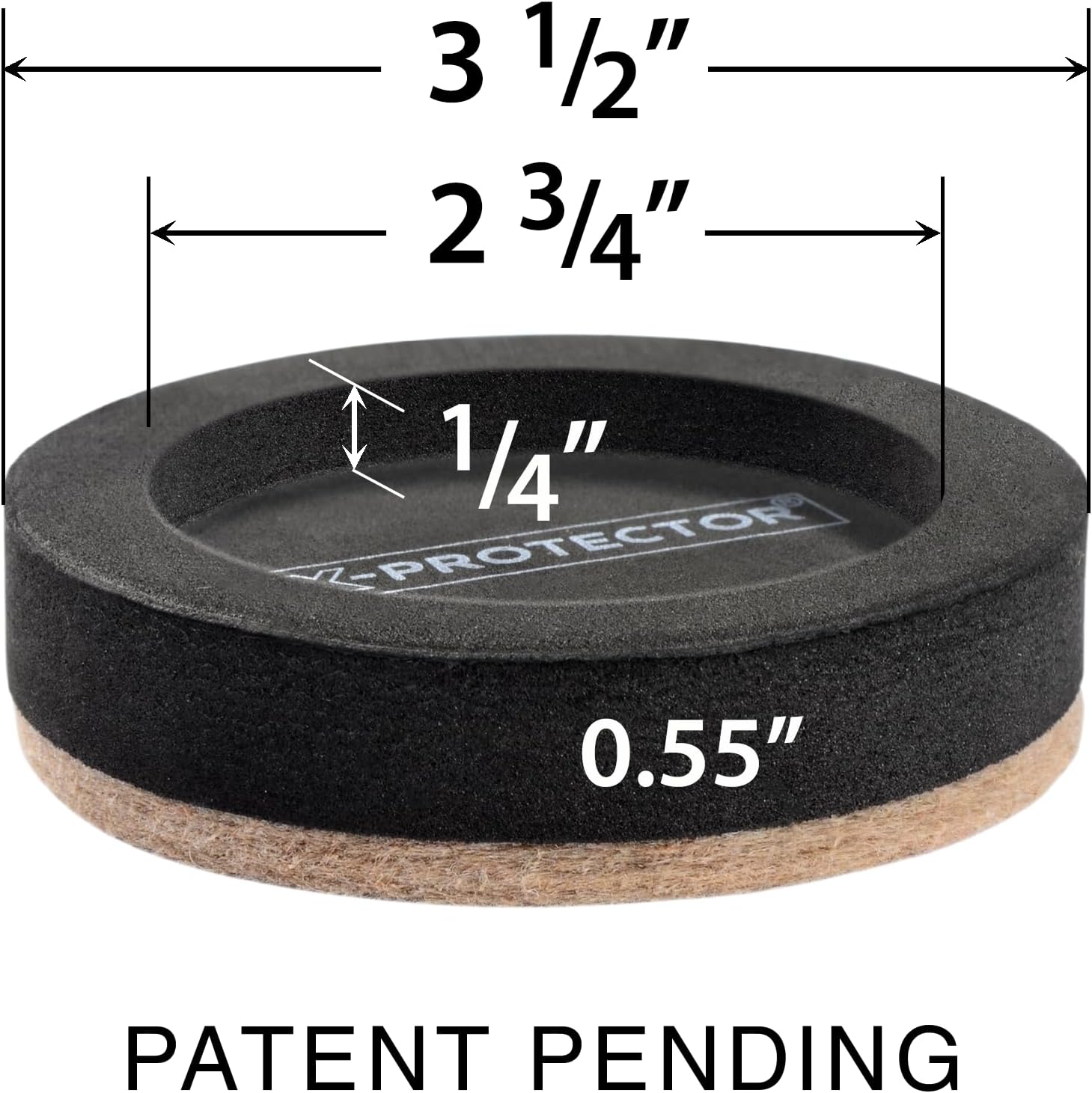 Felt Furniture Sliders for Hardwood Floors X-PROTECTOR 16 PCS 3 ½” - Furniture Slider with Unique Design - Heavy-Duty Furniture Movers for Hard Surfaces - Felt Sliders - Move Your Furniture Easily!