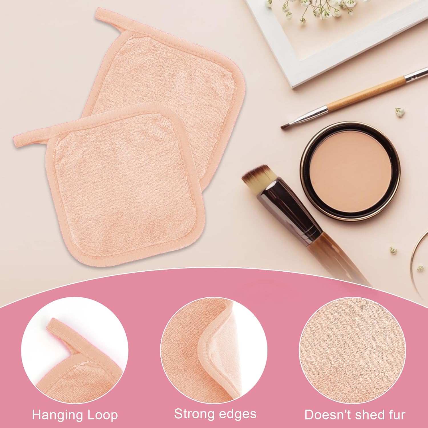 Puomue Makeup Remover Cloth 12 Pack, Ultra Soft and Reusable Microfiber Makeup Remover Towels for All Skin Types, Perfect Face Towels for Women, 6 Inch X 6 Inch, Multicolor