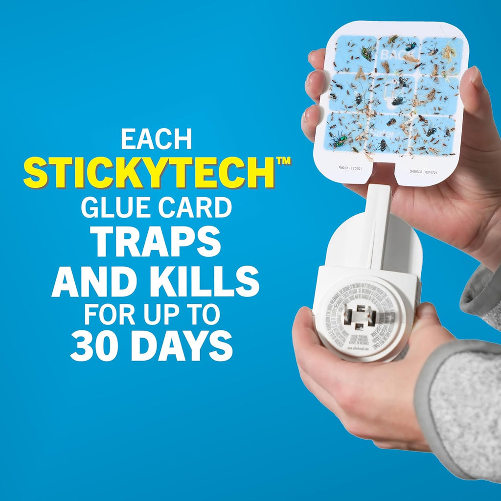 Safer Home Indoor Plug-In Fly Trap - SH502 - Effective Fruit Fly Traps for Indoors, Gnat Traps for House Indoor, 400 Sq Ft Protection - Style: 1 Device + 2 Glue Cards