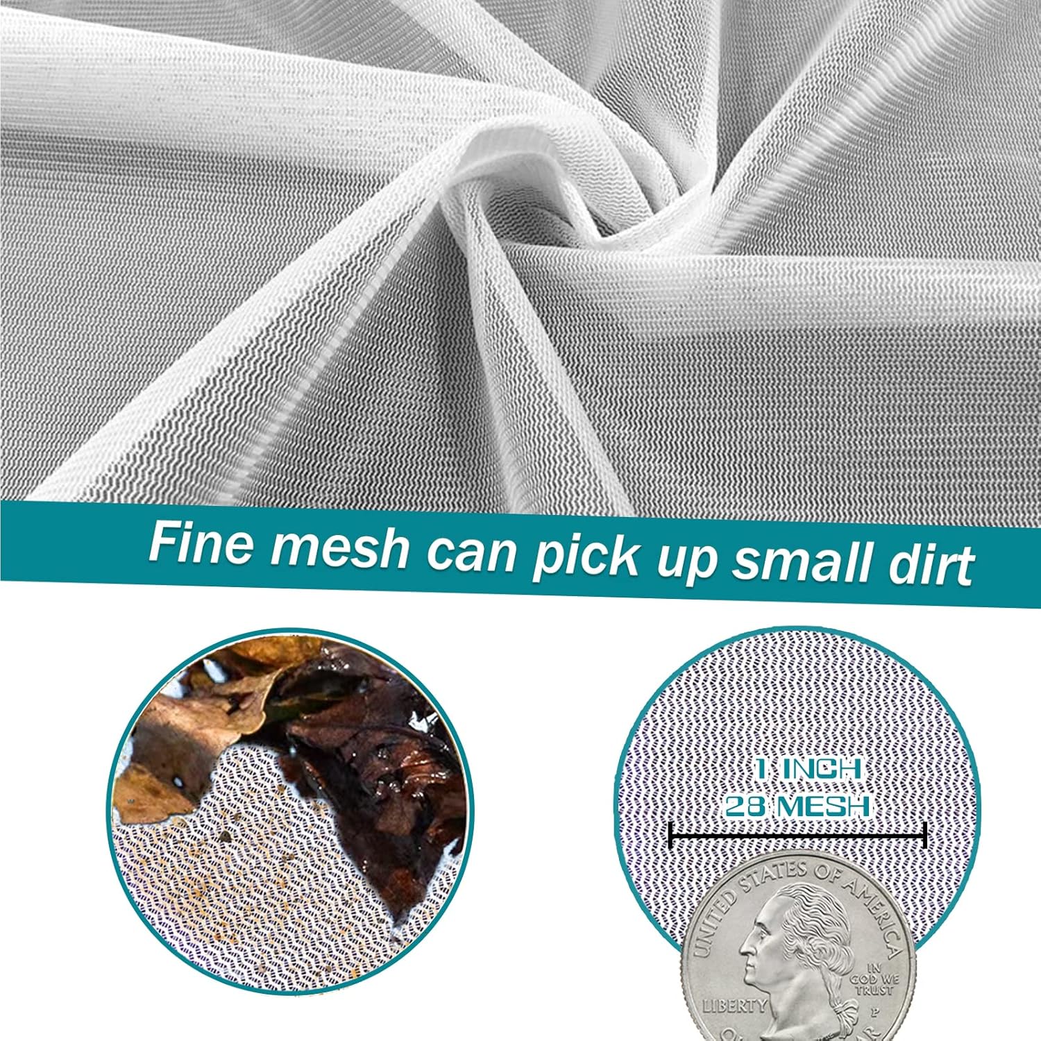 POOLWHALE Professional Pool Skimmer Net, Heavy Duty Swimming Leaf Rake Cleaning Tool with Deep Fine Nylon Mesh Net Bag - Fast Cleaning,Easy Scoop Edge,Debris Pickup Removal (No Pole)