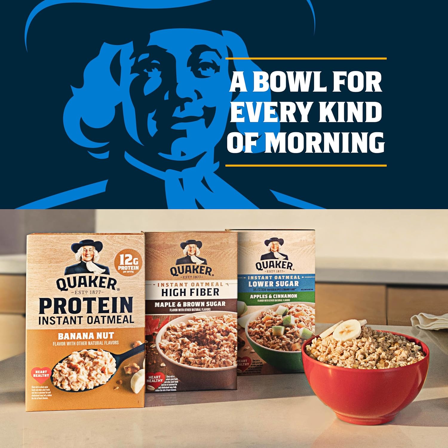 Quaker Instant Oatmeal Express Cups, 4 Flavor Variety Pack, 1.76 Ounce (Pack of 12)